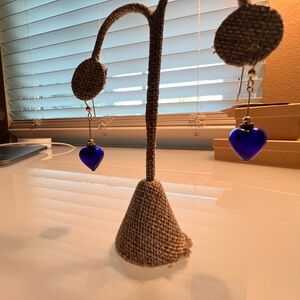 Blue Heart Earrings
